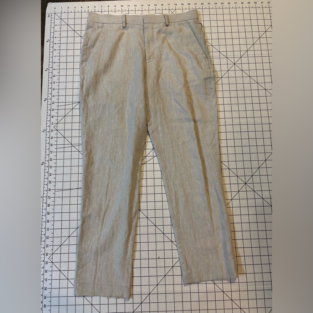 NWOT Express Men’s Size 30/30 Beige Slim Fit‎ Linen Blend Pants